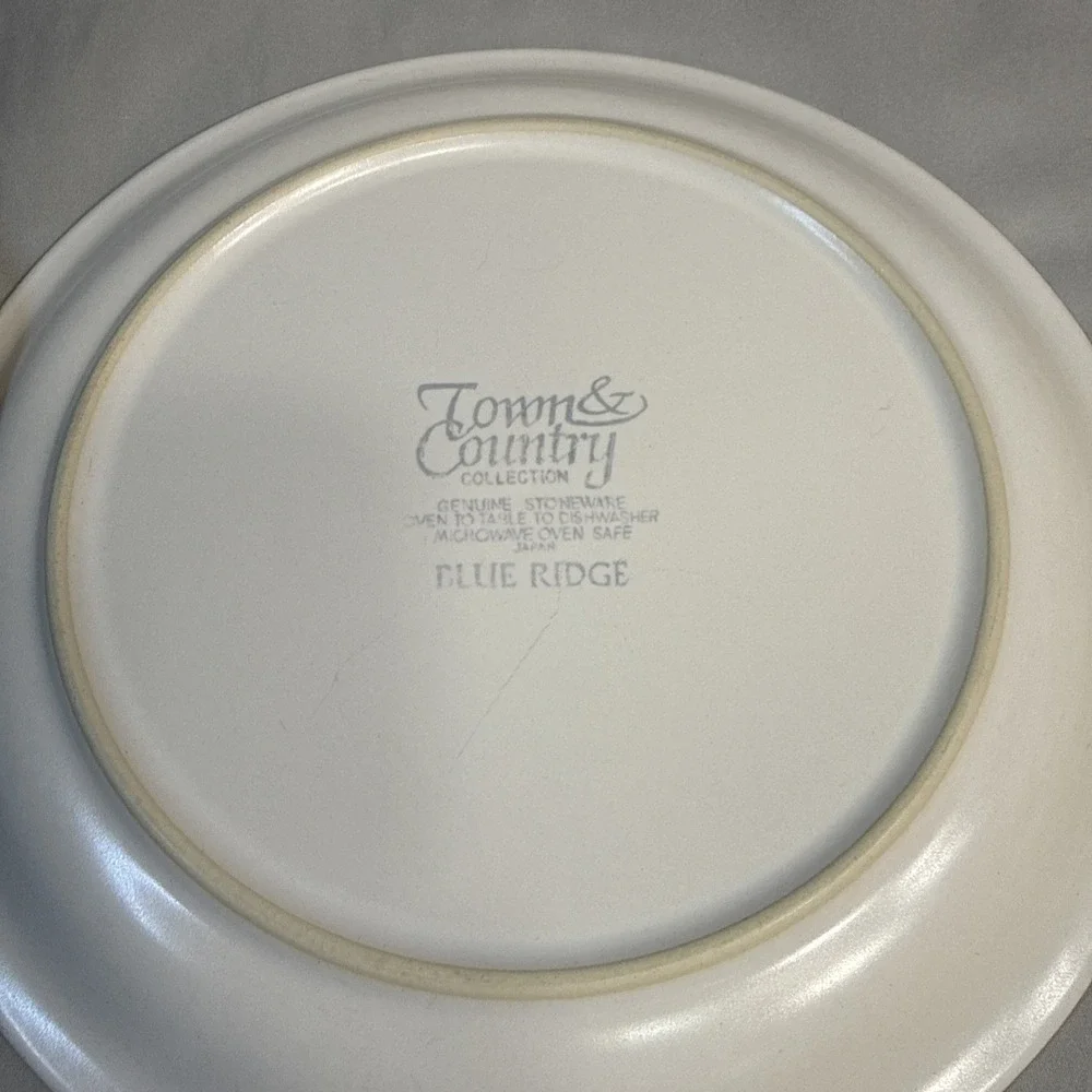Vintage Town & Country Blue Ridge Stoneware Dinner Plates Set of 4 Japan